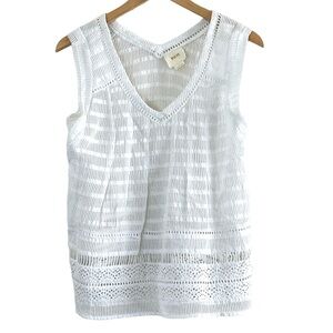 Maeve White Crochet Tank Top